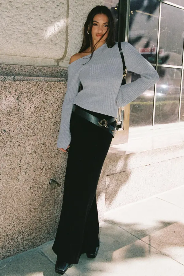 Black Maxi Skirt Street Style