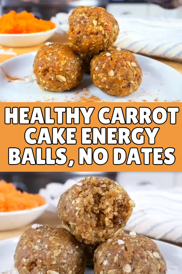 Healthy Carrot Cake Energy Balls, No Dates