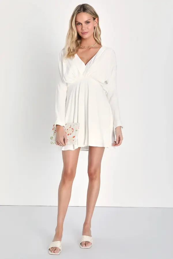 Linen Mini Dress Long Sleeve