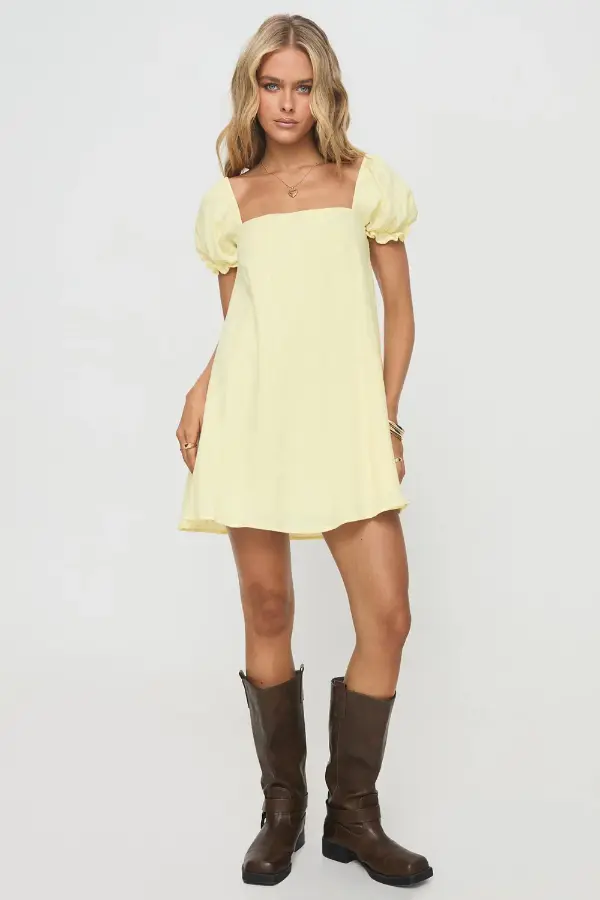 Linen Mini Dress Street Style