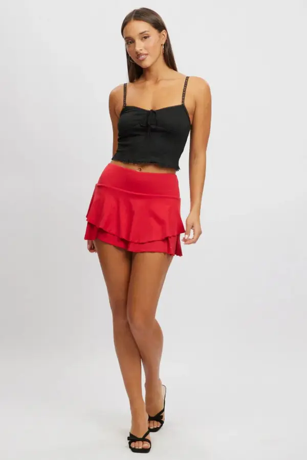 Red Skort Outfit