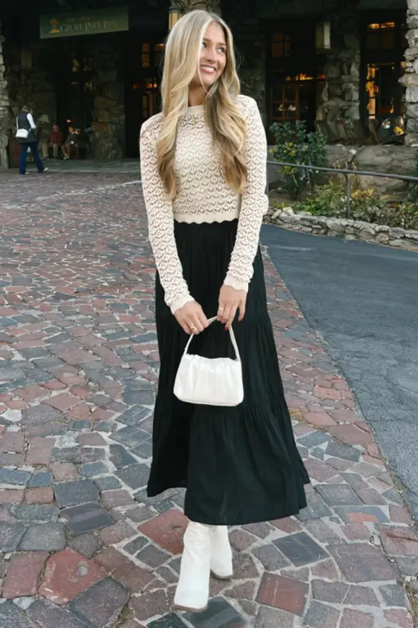 Styling Black Maxi Skirt Outfit