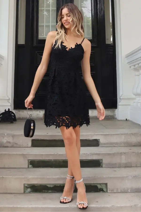 Black Lace Mini Dress