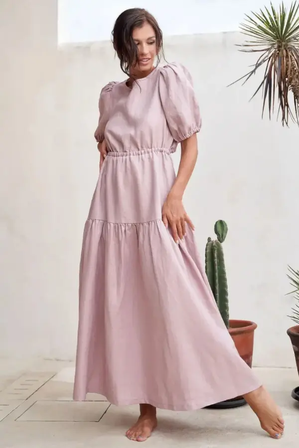 Boho Linen Maxi Dress