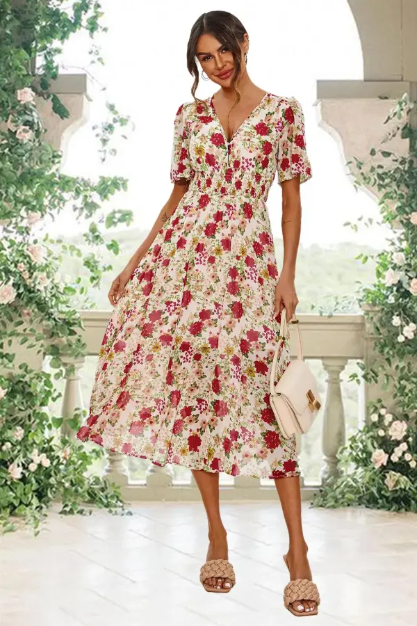 Floral Print Midi Dress