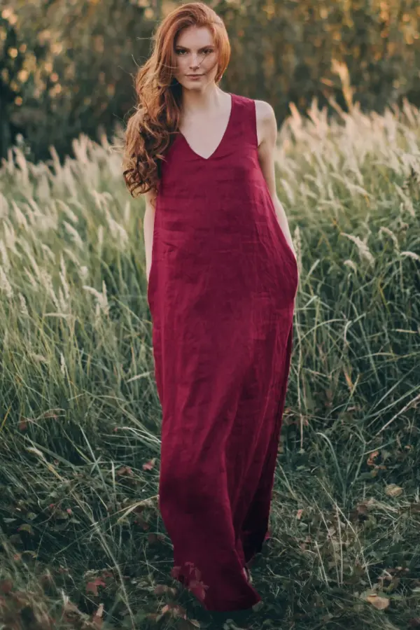 Linen Maxi Dress Summer Casual