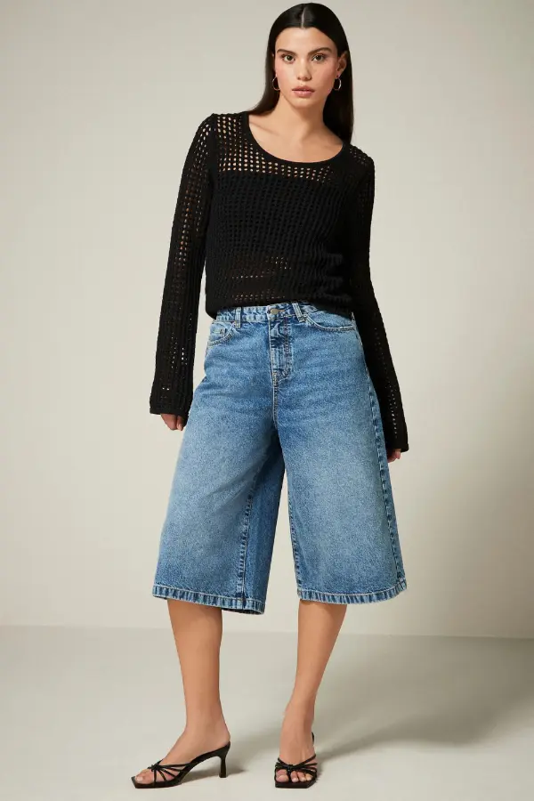 Long Jean Shorts Outfit