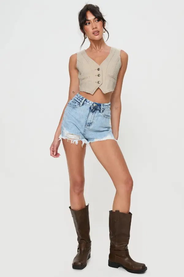Ripped Jean Shorts