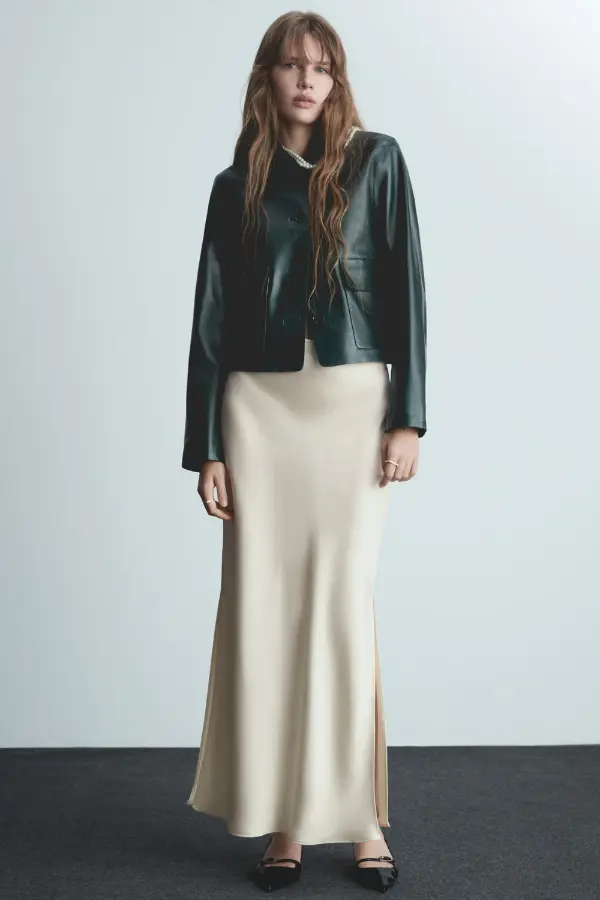 Satin Maxi Skirt Outfit