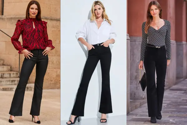 Stylish Ways to Wear Black Flare Jeans Outfit