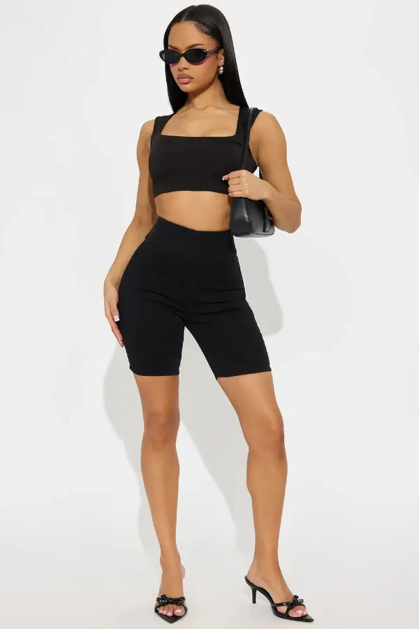 Black Shorts Black Top