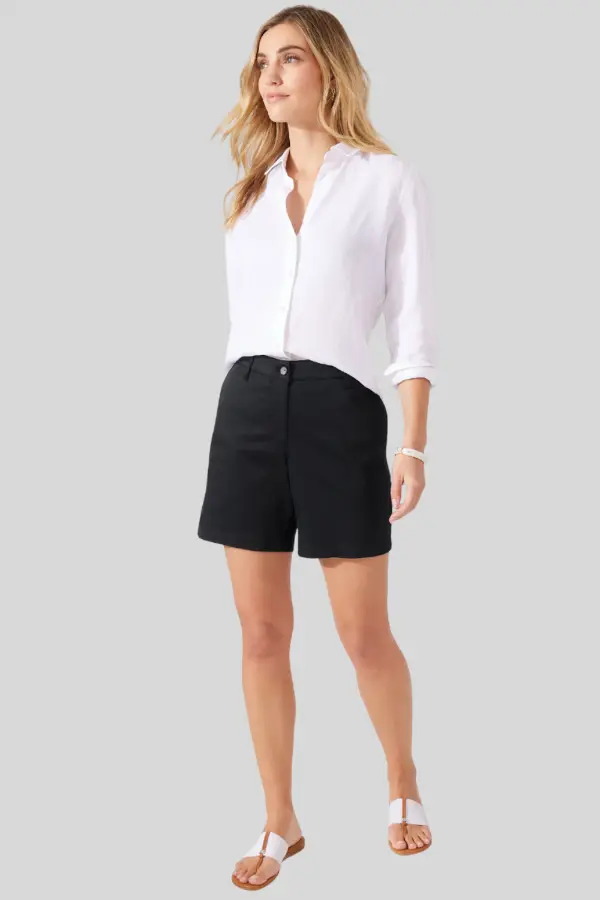 Black Shorts White Shirt Outfit