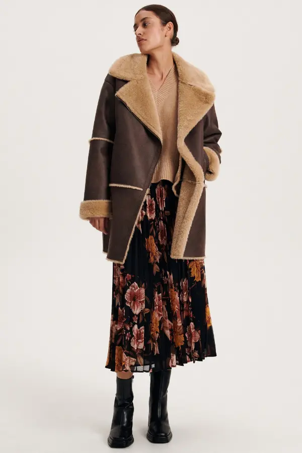 Floral Skirt Outfits Winter