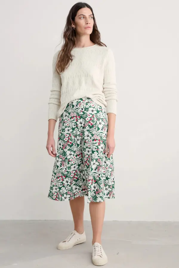 Floral Skirt With Sweater