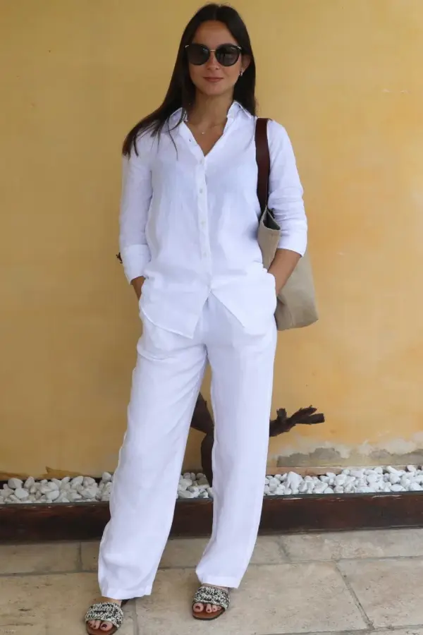 Linen Shirt Street Style