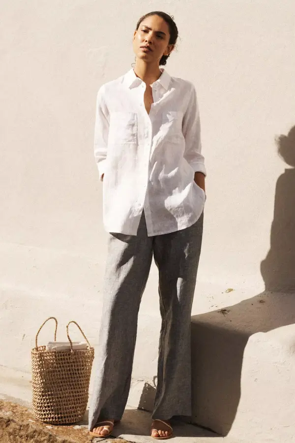 Linen Shirt Women Outfits