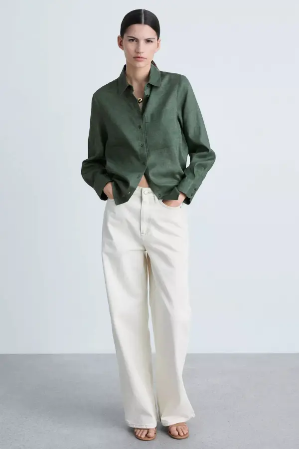 Linen Shirt and Pants Outfit Women