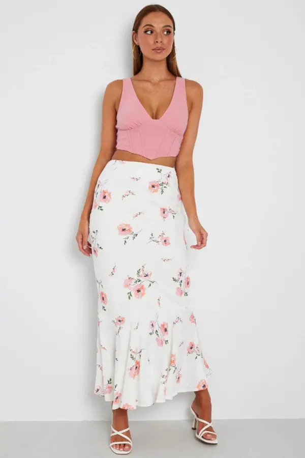 Long Floral Skirt