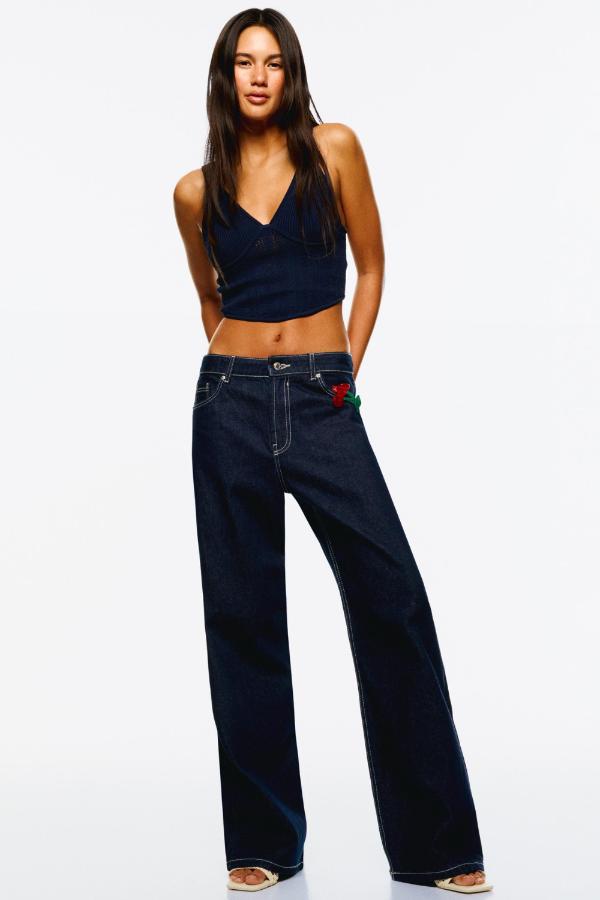 Low Rise Baggy Jeans Dark Wash