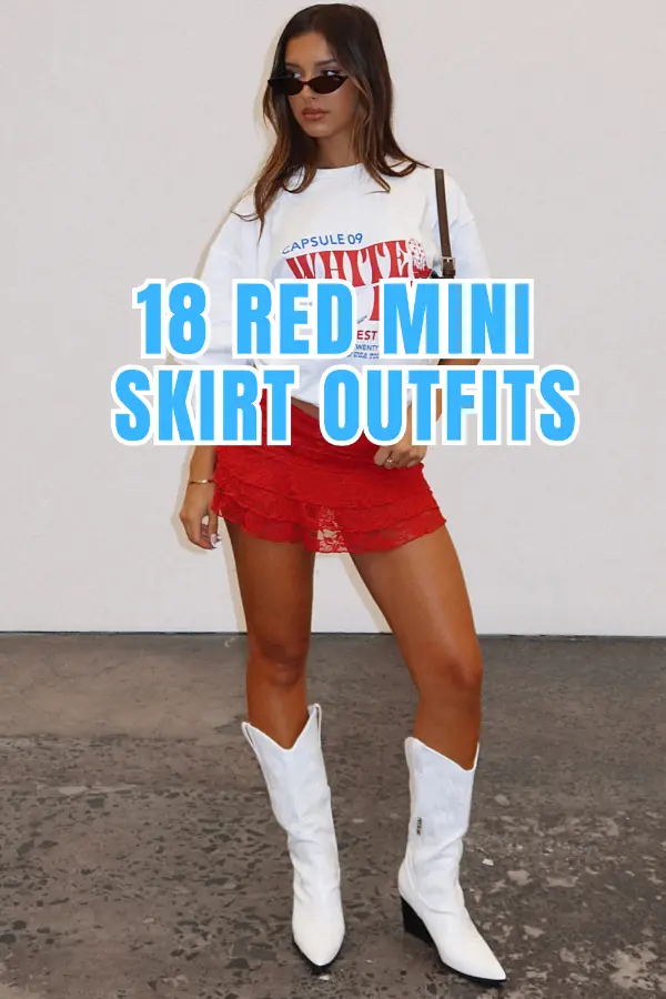 Red Mini Skirt Outfits
