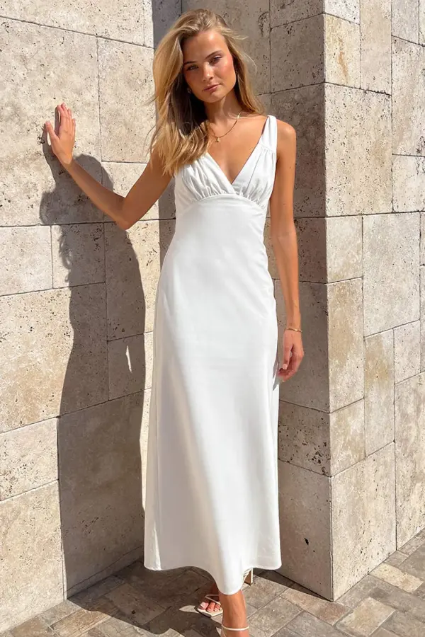 White Maxi Dress Outfit Casual
