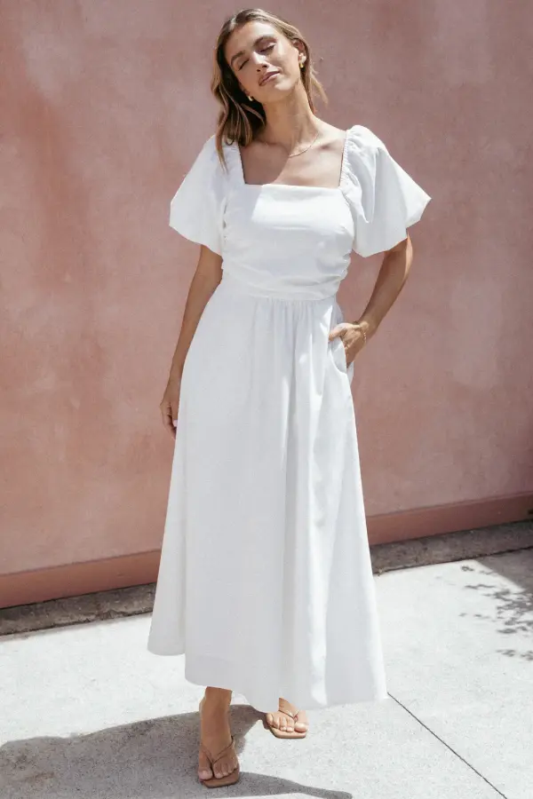 White Midi Dress Casual Ideas