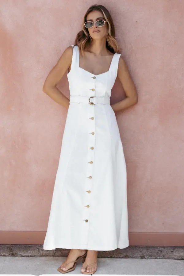White Midi Dress Casual