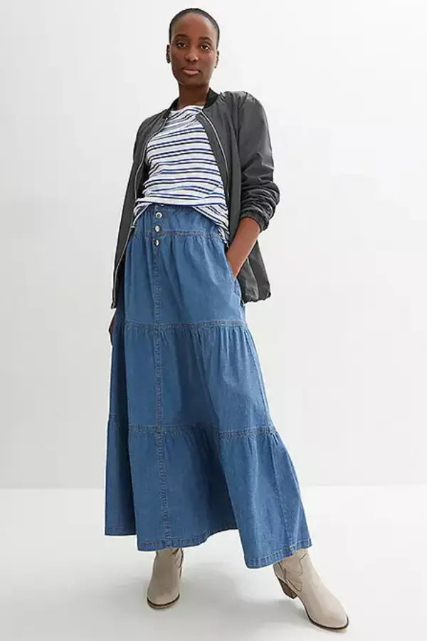Denim Skirt Fall Outfits