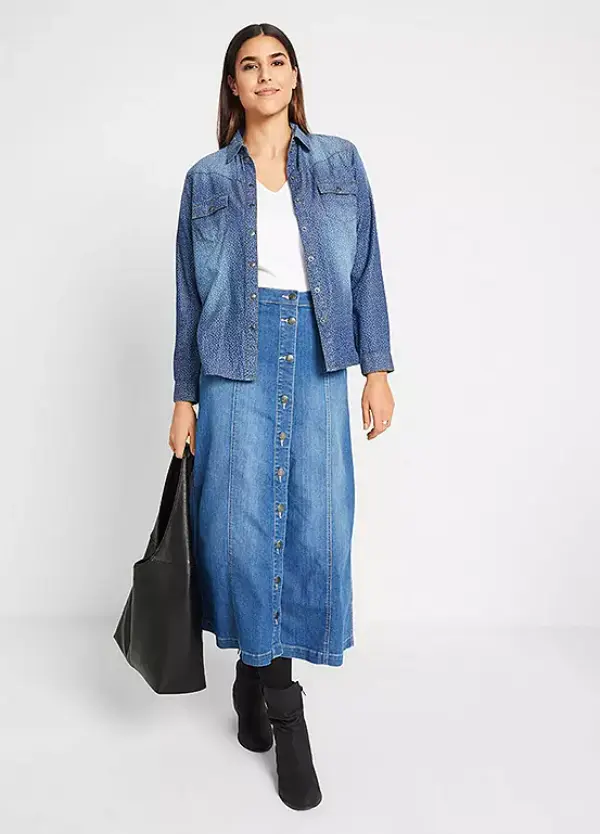 Denim Skirt Fall Outfits Ideas