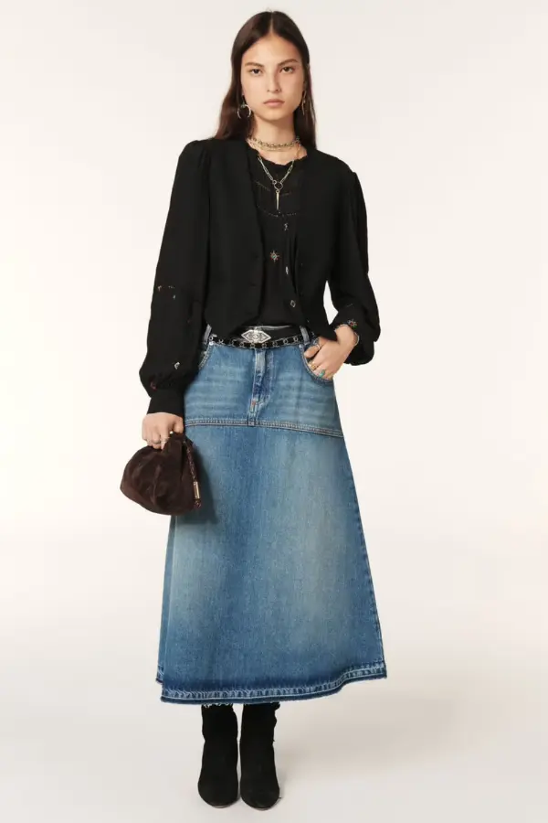Denim Skirt Fall Outfits